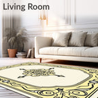 Yellow Ornate Medallion Scroll Rug