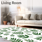 Green Tropical Leaf Scatter Rug