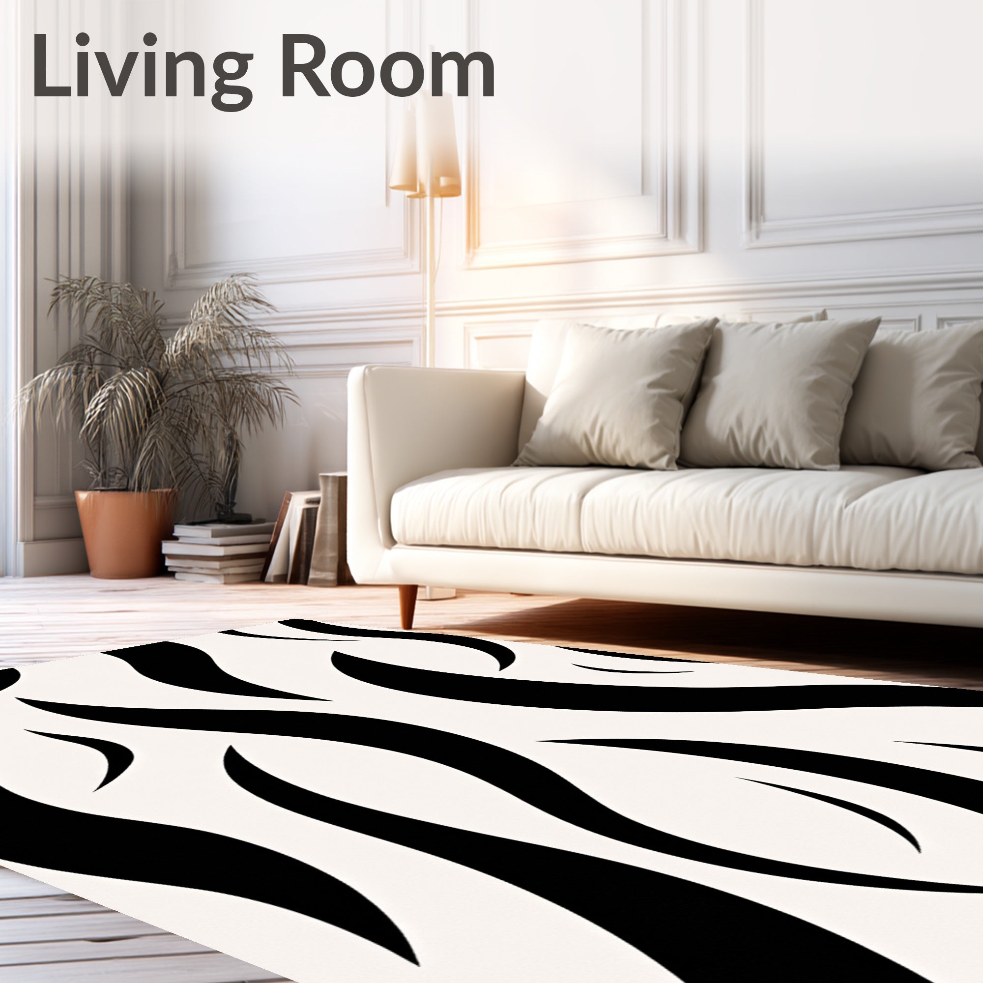 Bold Black Zebra Stripe Rug