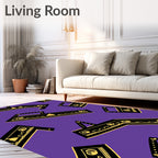 Black Yellow Geometric Shapes Rug