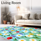 Whimsical Wildflower Meadow Garden Rug