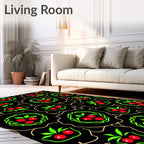 Black Berry Vine Garland Rug