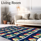 Festive Village Christmas Tree Snow Rug