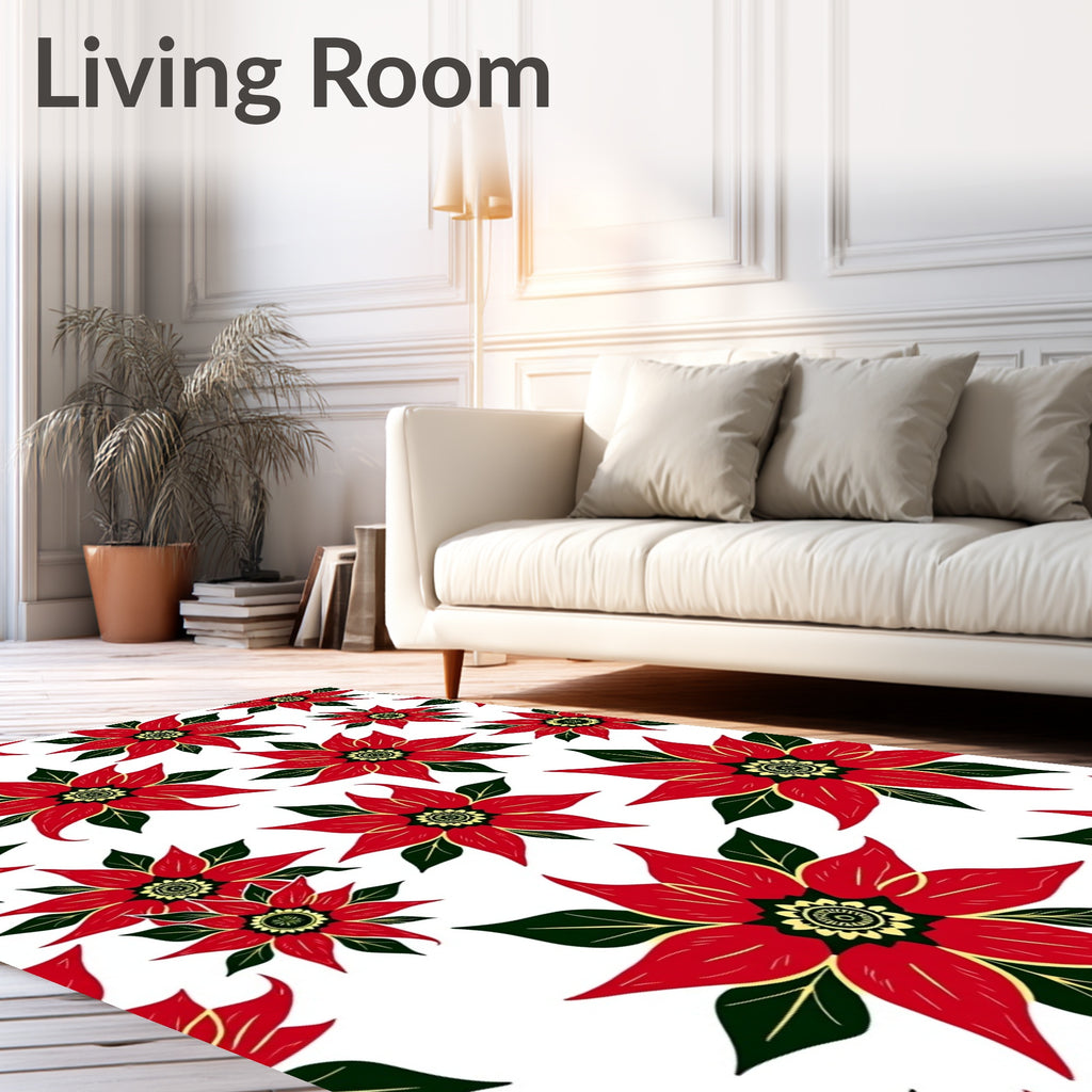 Bold Red Floral Medallion Repeat Rug