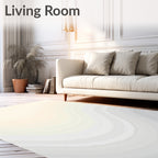 Soft Cream And Gray Wave Texture Rug