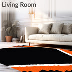 Bold Orange Chevron Diamond Rug