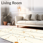 Golden Circular Network Connective Rug