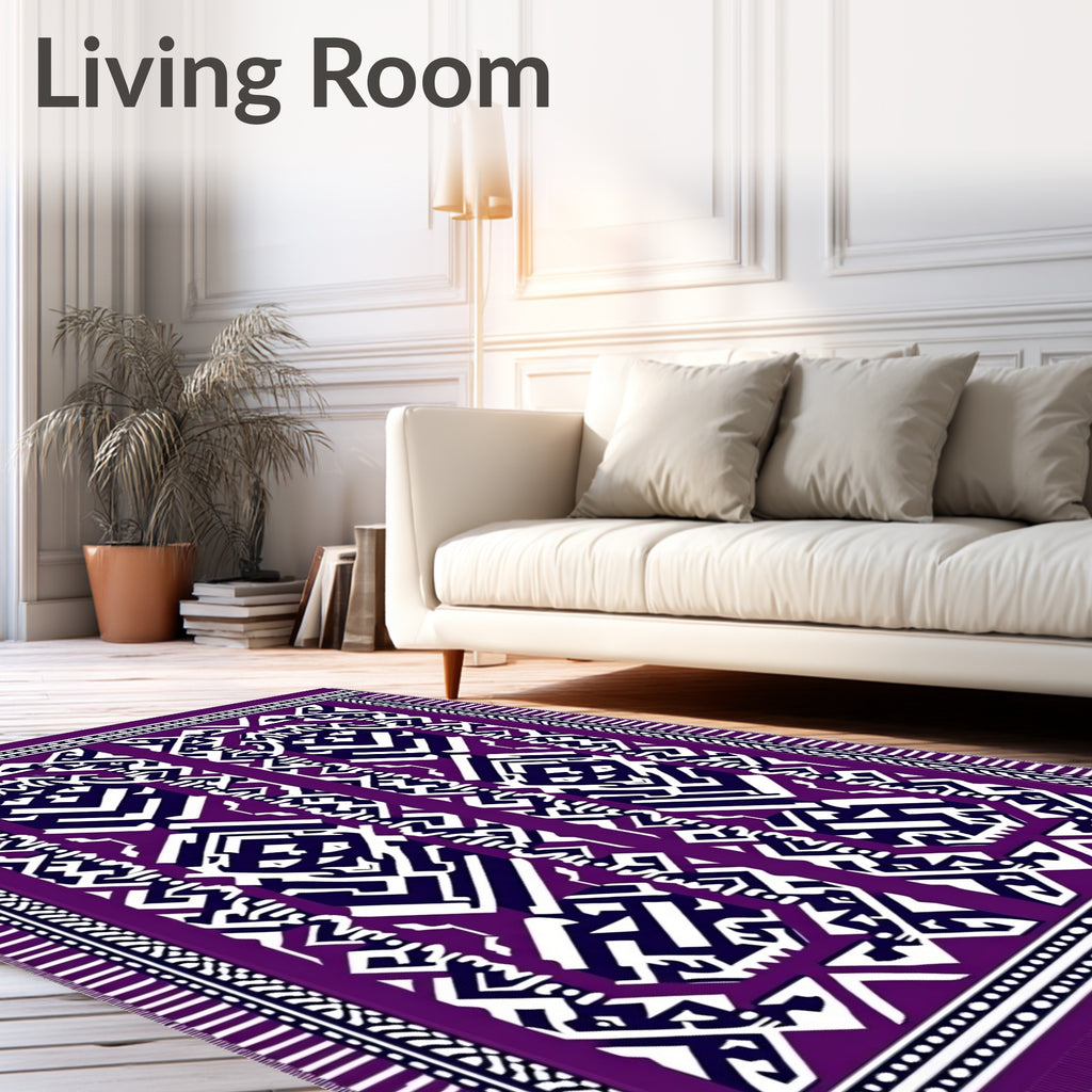 Rich Purple Geometric Tribal Rug