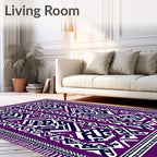 Rich Purple Geometric Tribal Rug