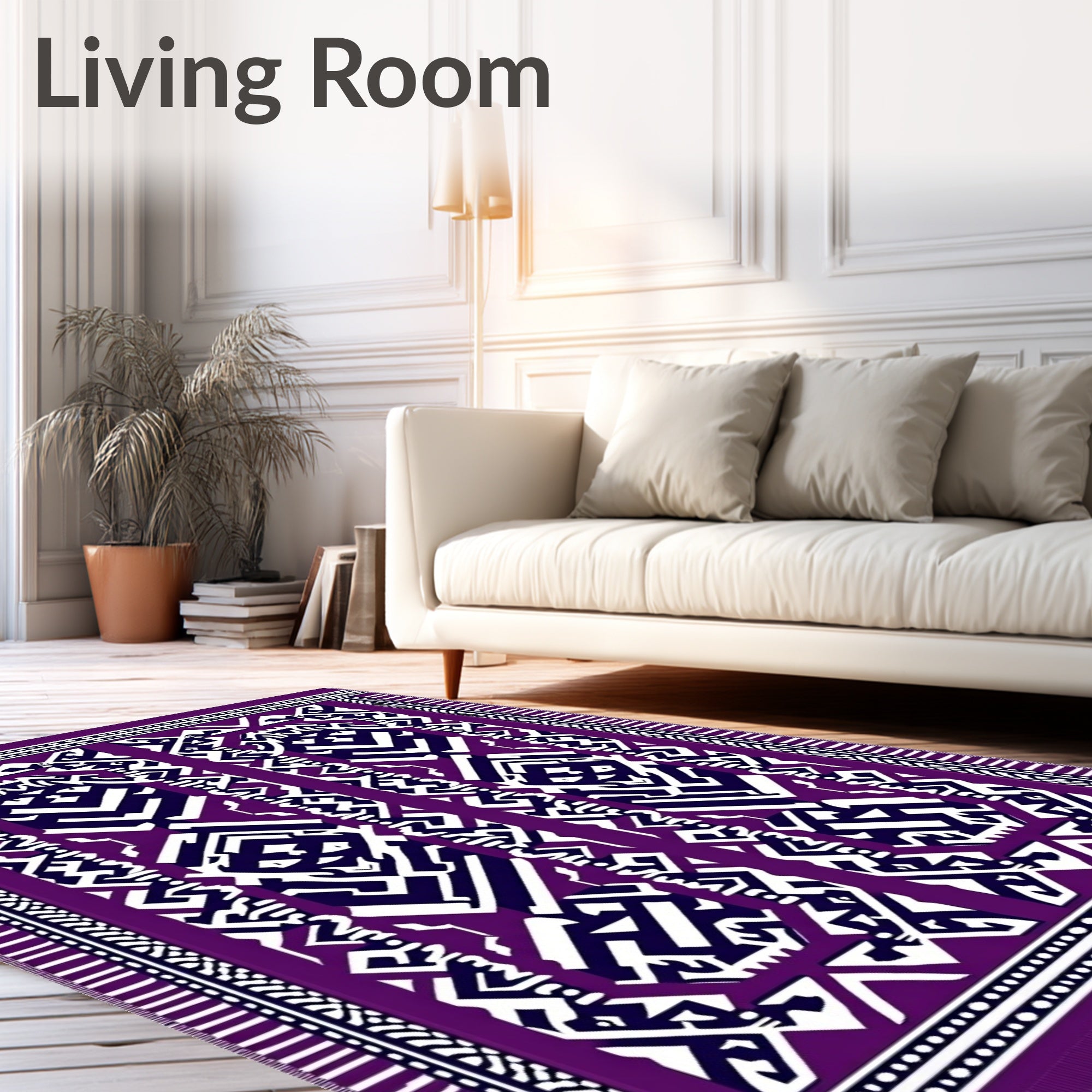 Rich Purple Geometric Tribal Rug