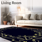 Art Nouveau inspired Golden Vine Stars Rug
