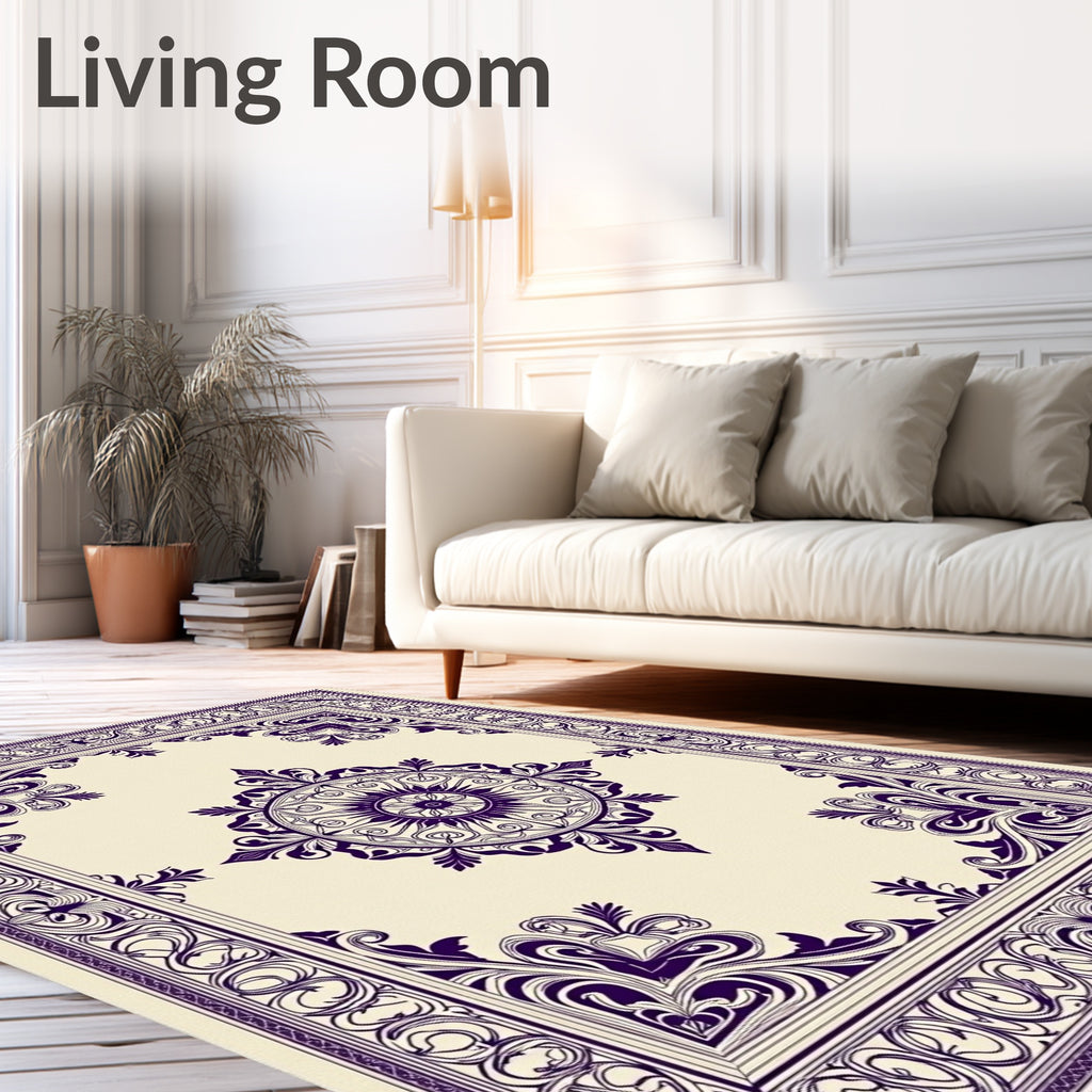 Deep Plum Ornate Central Medallion Rug