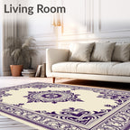 Deep Plum Ornate Central Medallion Rug