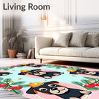 Cute Puppy With Orange Hat Garland Rug