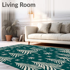 Winter Forest Snowflakes Repeating Pattern Rug