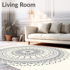 Gray Mandola Medallion Sunburst Rug