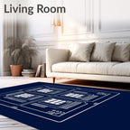 White Circuit Multi-Chip Layout Rug