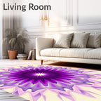 Radial Amethyst Petal Burst Rug