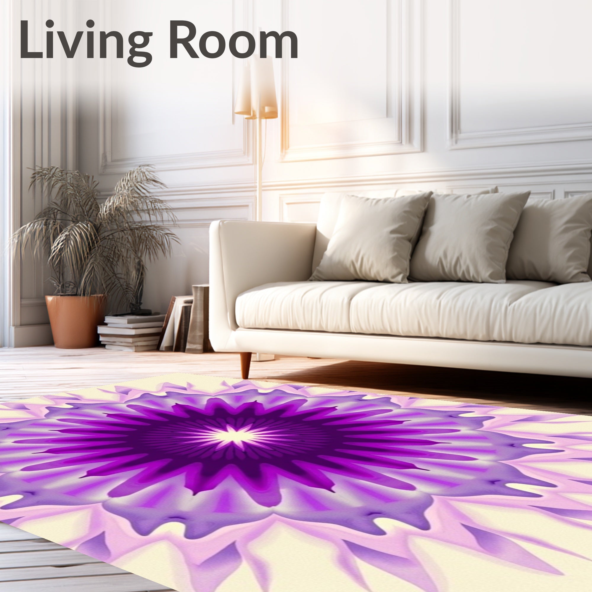 Radial Amethyst Petal Burst Rug