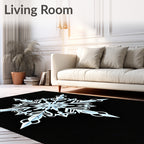 White Geometric Snowflake Cutout Rug