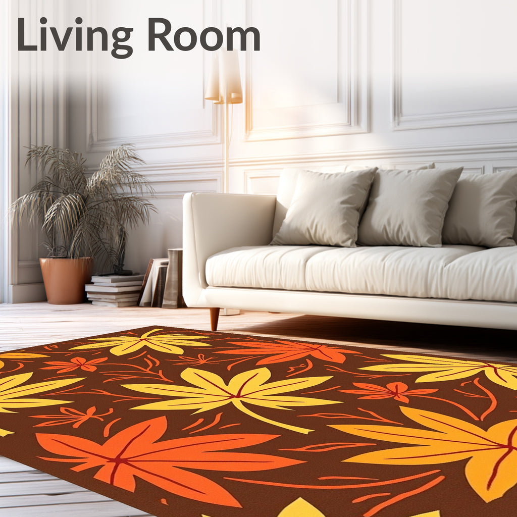Autumn Leaf Cascade Brown Rug