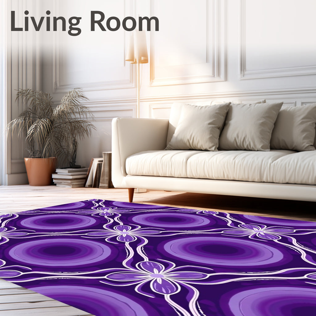 Violet Gradient Floral Diamond Rug
