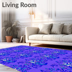 Royal Blue Abstract Figurine Repeat Rug