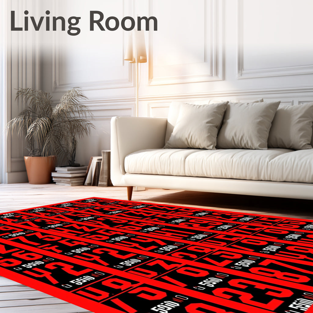 Bold Red Bold Numbers Rug