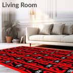 Bold Red Bold Numbers Rug