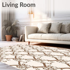 Brown Scroll Lattice Repeating Pattern Rug