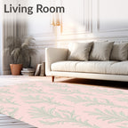 Pale Pink Fern Frond Repeating Rug
