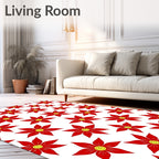 Crimson Bloom Scatter Rug