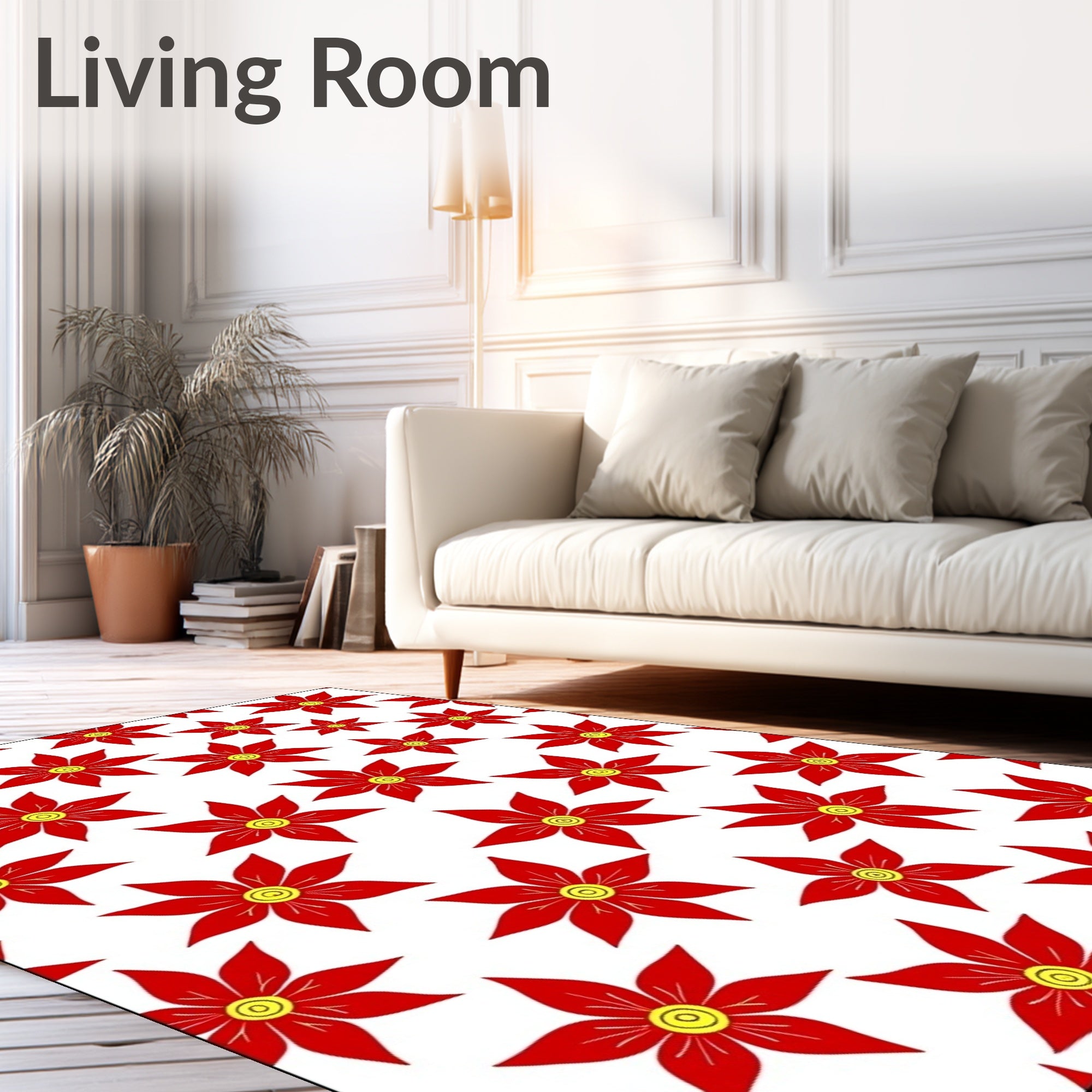 Crimson Bloom Scatter Rug