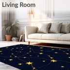 Golden Starry Celestial Night Backdrop Rug