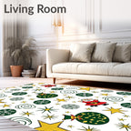 Festive Santa Stars Snowflakes Gift Bags Rug
