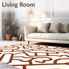 Brown Organic Interconnected Lines Rug