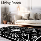 Bold White Starburst Symmetry Rug