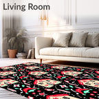 Whimsical Red Roof Gingerbread Houses Rug