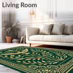 Emerald Gold Winged Bird Foliage Rug