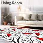 Cardinal Birds on Bare Winter Trees Rug