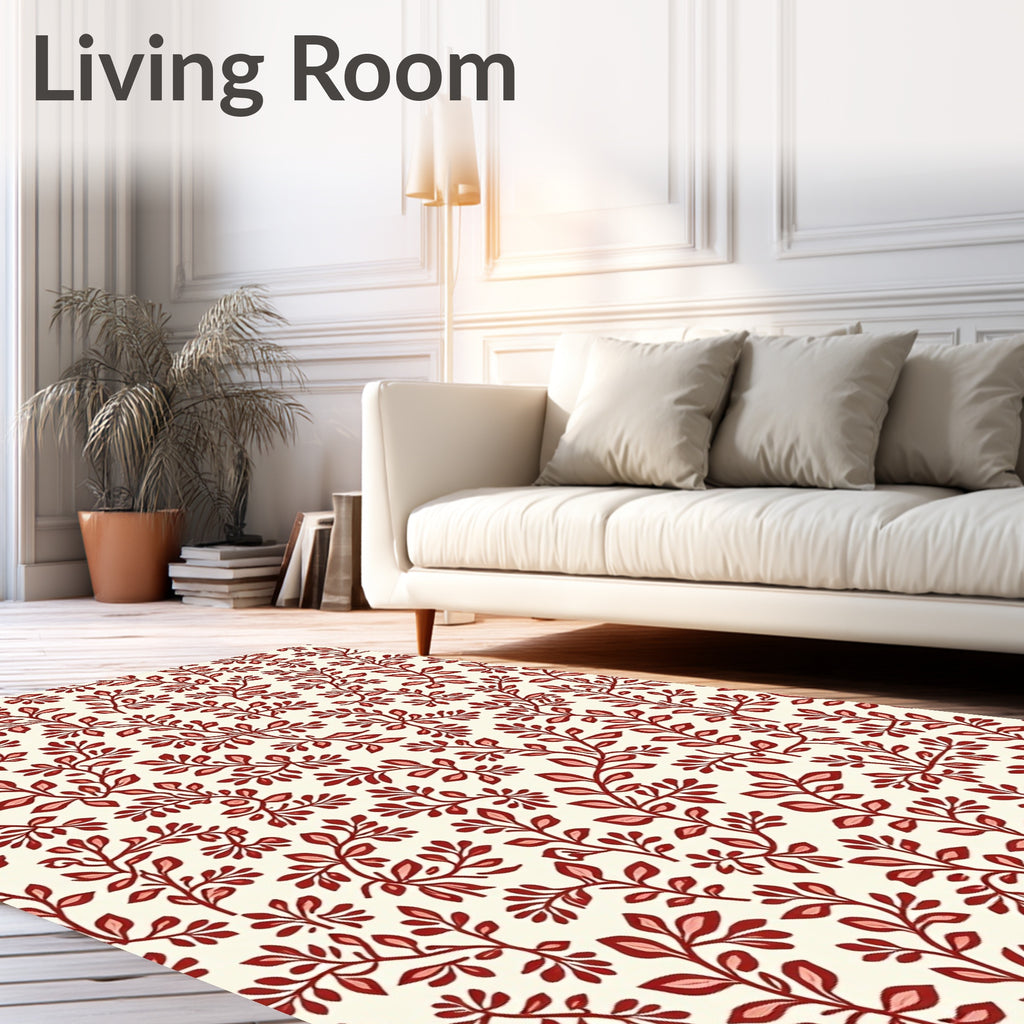 Crimson Vine Botanical Whimsy Rug
