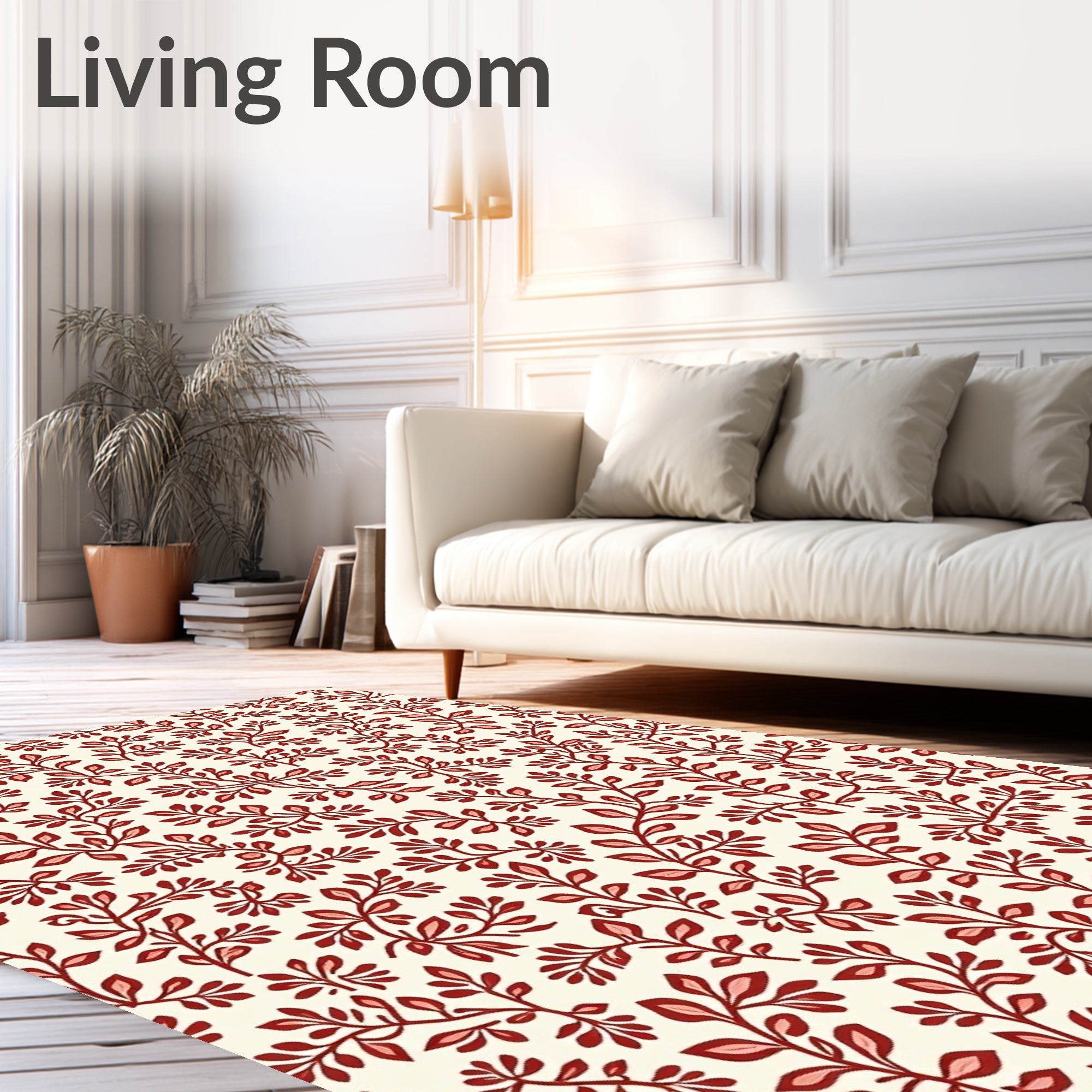 Crimson Vine Botanical Whimsy Rug