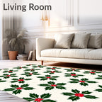 Christmas Holly Berry Blossom Rug