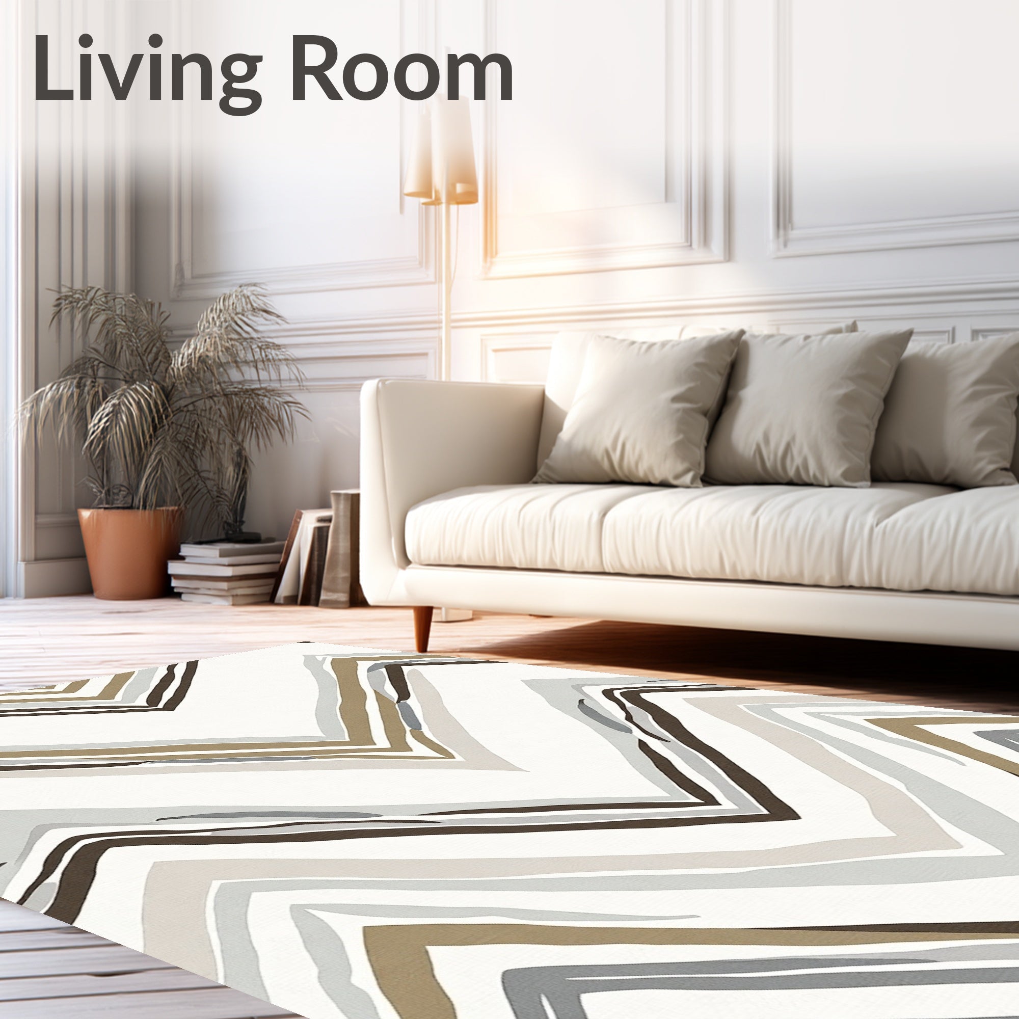 Chevron Zigzag Earthy Tone Rug
