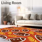 Autumn Football Leaves Rug