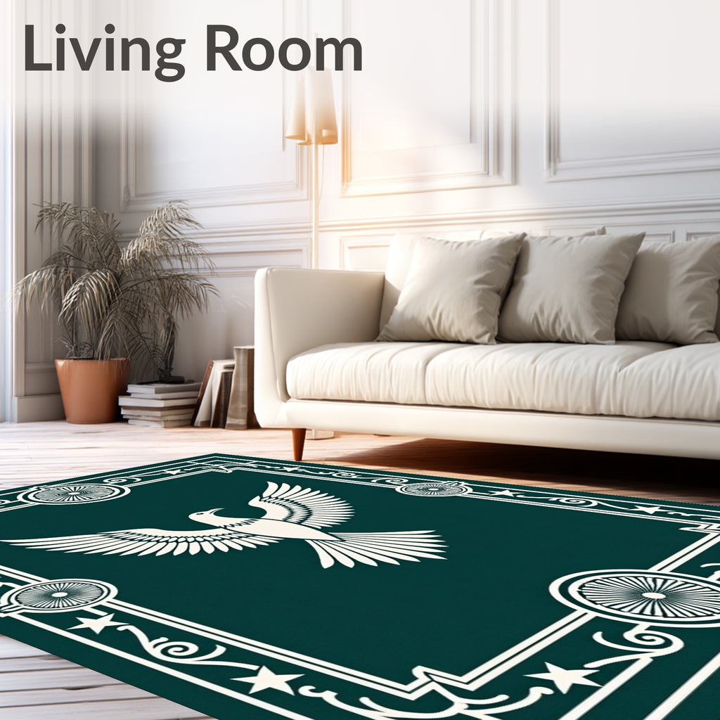 Emerald Majestic Eagle Frame Rug