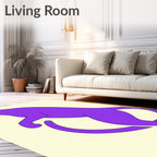 Purple Feline Silhouette Abstract Rug