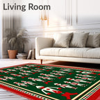 Red White Green Soldier Garland Rug