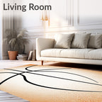 Orange and White Basketball Lines Rug