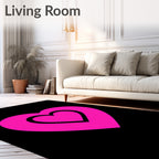 Pink Double Heart Contemporary Rug